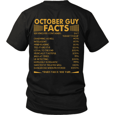 Limited Edition ***October Guy Facts Back Print*** Shirts & Hoodies