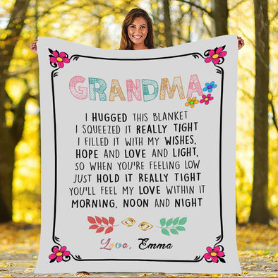 Personalized Grandma We Hugged This Blanket