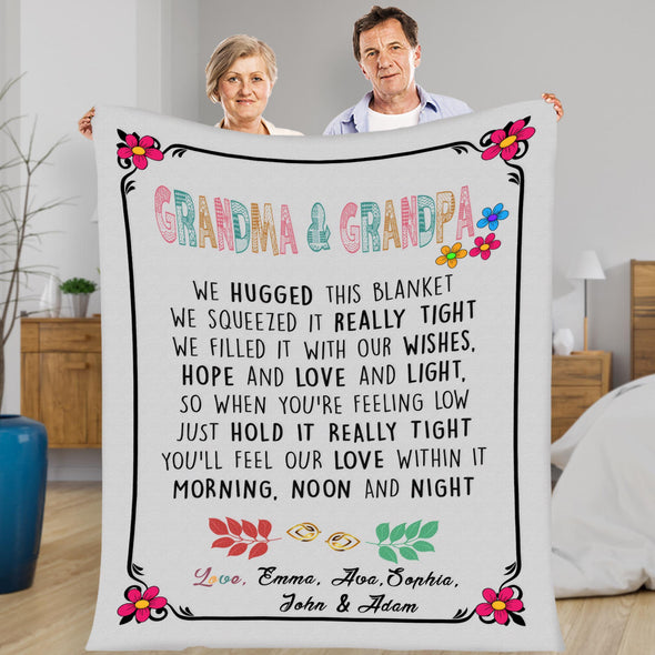 Personalized Grandma We Hugged This Blanket