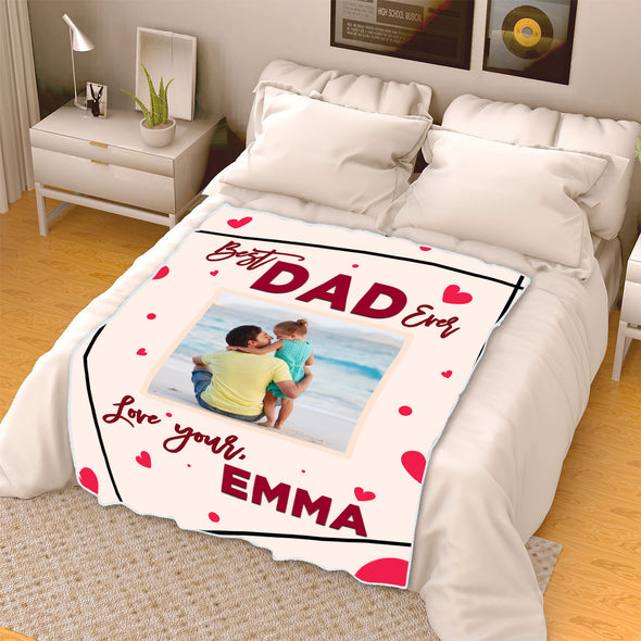 "Best Dad Ever"- Personalized Blanket