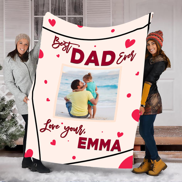 "Best Dad Ever"- Personalized Blanket