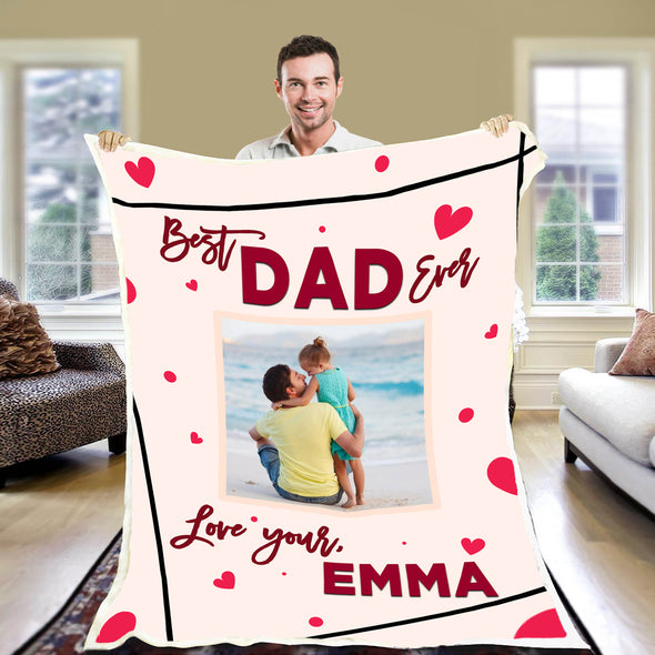 "Best Dad Ever"- Personalized Blanket