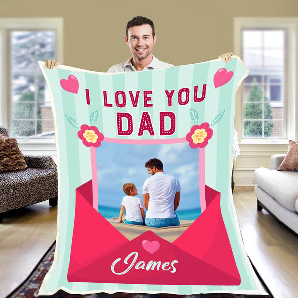 "I Love You Dad"- Personalized Blanket