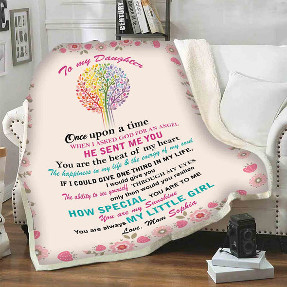 "You Are My Sunshine" Customized Blanket For Daughter