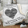 We Love You Grandpa, Personalized Blanket With Grand kids Names