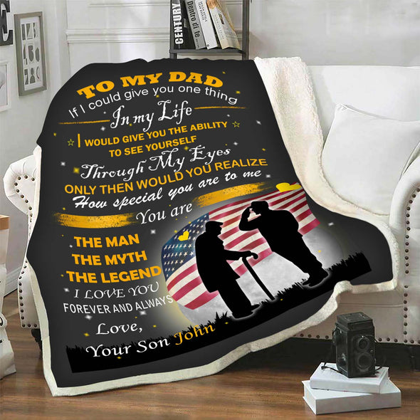 "To My Dad The Man, The Myth, The Legend"- Personalized Blanket