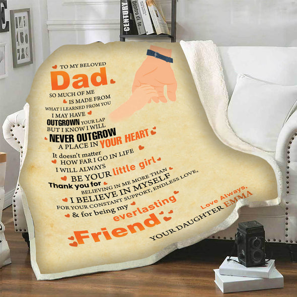 "To My Dad Beloved What I Learned From You"- Personalized Blanket