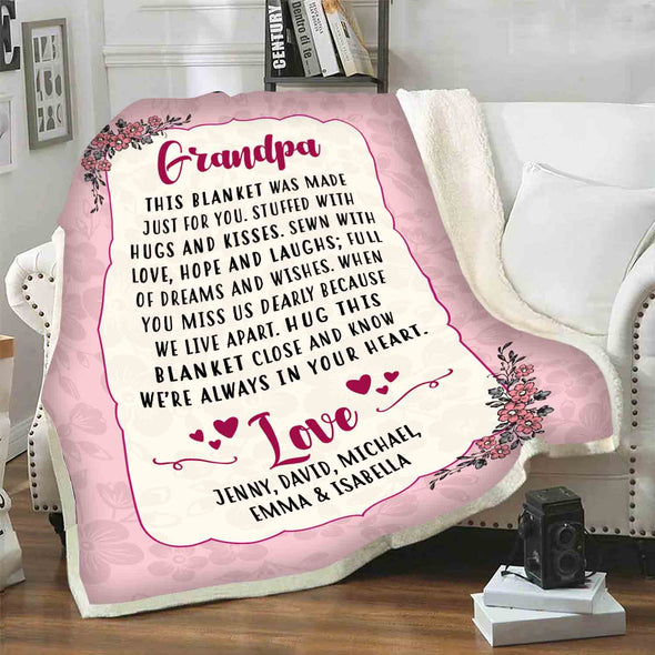 We Are Always In Your Heart Custom Blanket For Granny/Mom/Grandpa/Grandpa&Grandma With Grand Kids Name