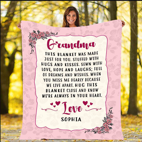 We Are Always In Your Heart Custom Blanket For Granny/Mom/Grandpa/Grandpa&Grandma With Grand Kids Name