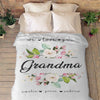 We Love You Grandma Customized Blanket With Grand Kids Names