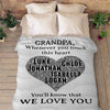 We Love You Grandpa, Personalized Blanket With Grand kids Names