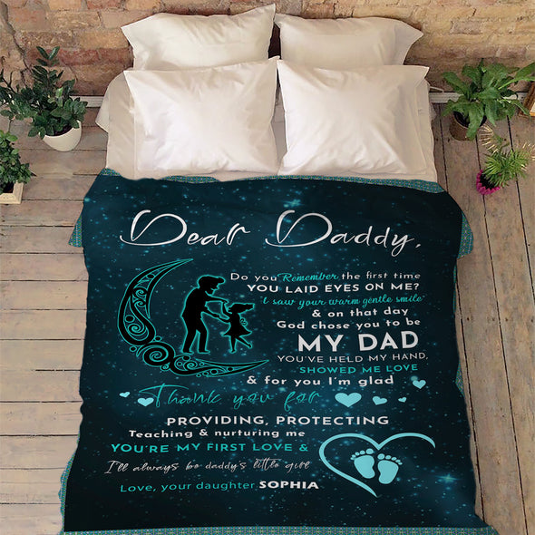 "Dear Daddy You're My First Love"- Personalized Blanket
