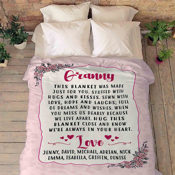We Are Always In Your Heart Custom Blanket For Granny/Mom/Grandpa/Grandpa&Grandma With Grand Kids Name