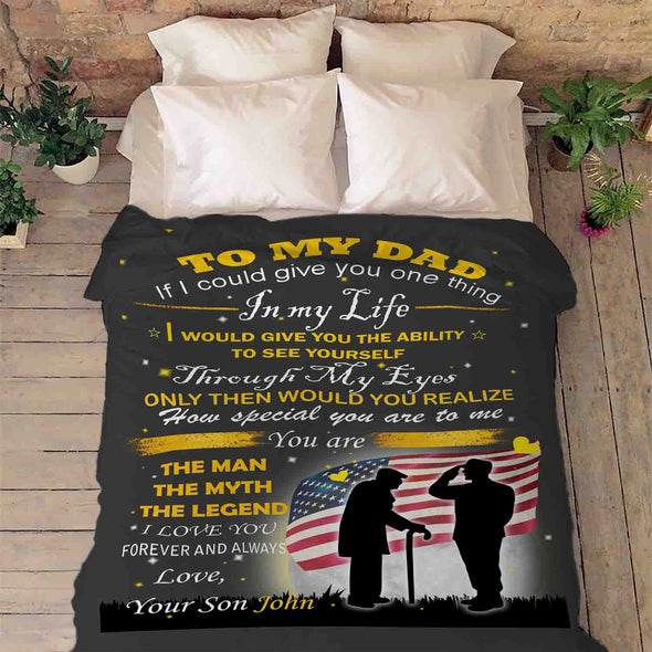 "To My Dad The Man, The Myth, The Legend"- Personalized Blanket