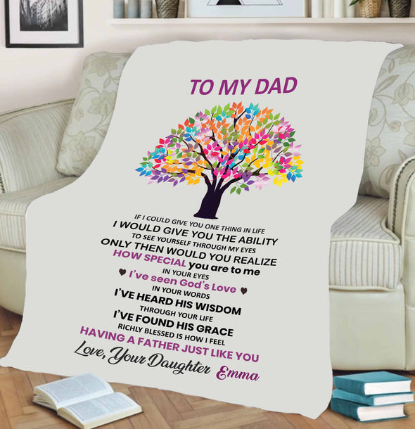 "To My Dad How Special You Are To Me "- Personalized Blanket