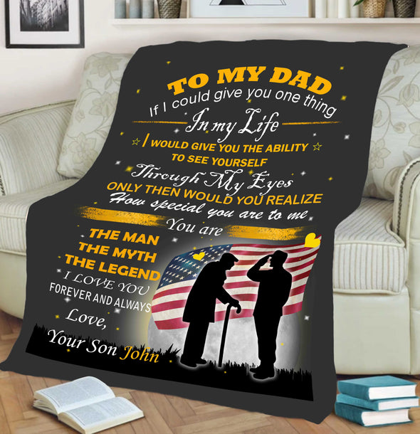 "To My Dad The Man, The Myth, The Legend"- Personalized Blanket