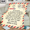 Personalized Postcard Message Blanket For Grandma/Mom/Grandpa/Papa - Customized With Your Nick (Mom, Mimi, Gigi etc.) & Grand Kids/Kids Names