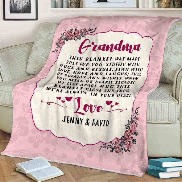 We Are Always In Your Heart Custom Blanket For Granny/Mom/Grandpa/Grandpa&Grandma With Grand Kids Name