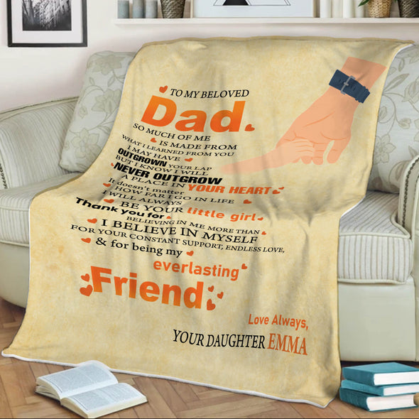 "To My Dad Beloved What I Learned From You"- Personalized Blanket