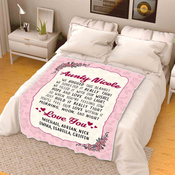 We Love You Grandma/Grandpa/Mom/Granny/Grandma And Grandpa personalized Blanket With Grandkids And Kids Name.
