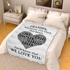 We Love You Grandpa, Personalized Blanket With Grand kids Names