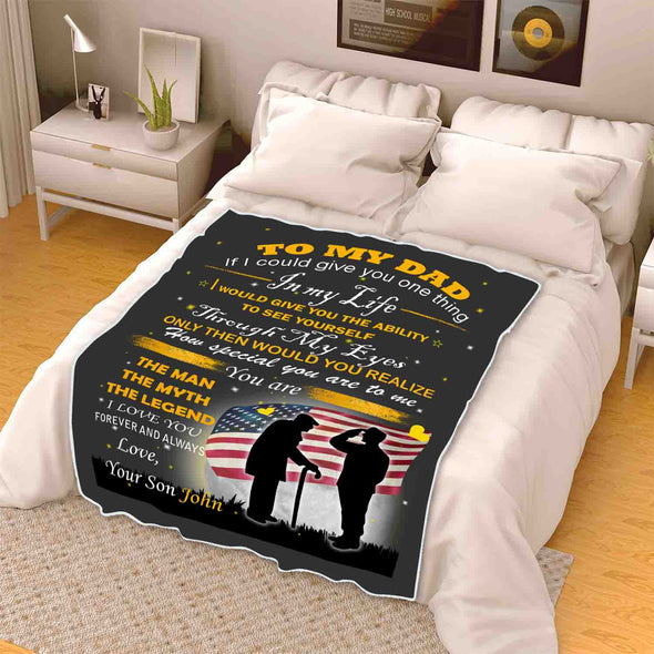 "To My Dad The Man, The Myth, The Legend"- Personalized Blanket