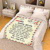 Personalized Postcard Message Blanket For Grandma/Mom/Grandpa/Papa - Customized With Your Nick (Mom, Mimi, Gigi etc.) & Grand Kids/Kids Names