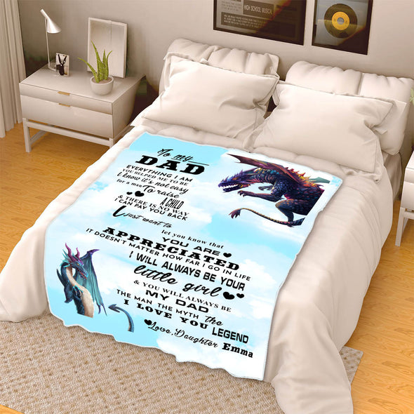 "To My Dad I Love You Legend"- Personalized Blanket