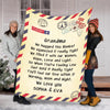 Personalized Postcard Message Blanket For Grandma/Mom/Grandpa/Papa - Customized With Your Nick (Mom, Mimi, Gigi etc.) & Grand Kids/Kids Names