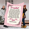 We Are Always In Your Heart Custom Blanket For Granny/Mom/Grandpa/Grandpa&Grandma With Grand Kids Name