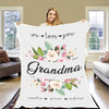 We Love You Grandma Customized Blanket With Grand Kids Names