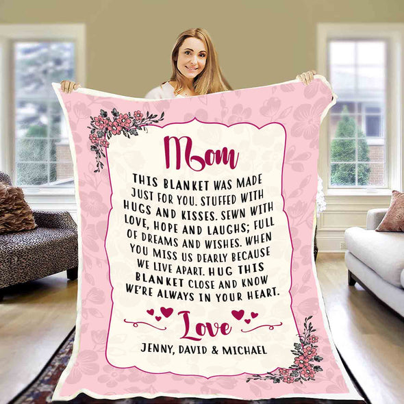 We Are Always In Your Heart Custom Blanket For Granny/Mom/Grandpa/Grandpa&Grandma With Grand Kids Name