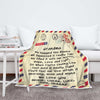 Personalized Postcard Message Blanket For Grandma/Mom/Grandpa/Papa - Customized With Your Nick (Mom, Mimi, Gigi etc.) & Grand Kids/Kids Names