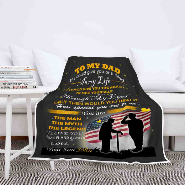 "To My Dad The Man, The Myth, The Legend"- Personalized Blanket