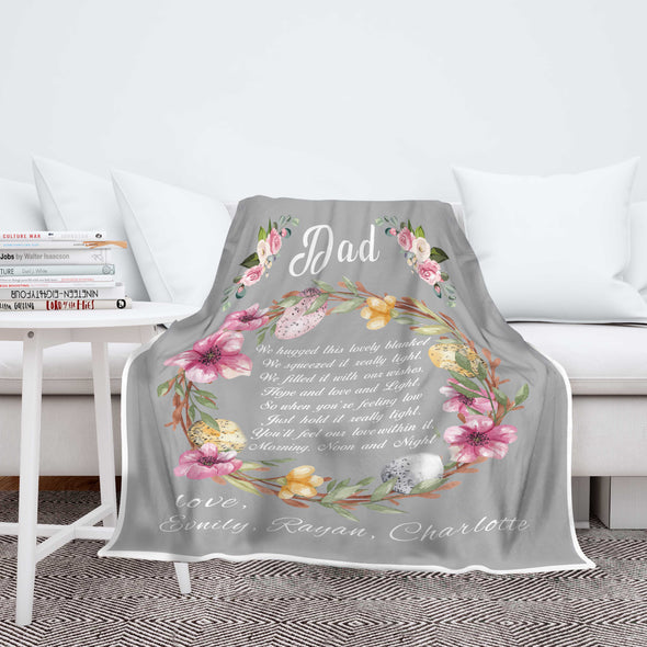 "Dad We Filled It With Our Wishes"- Personalized Blanket