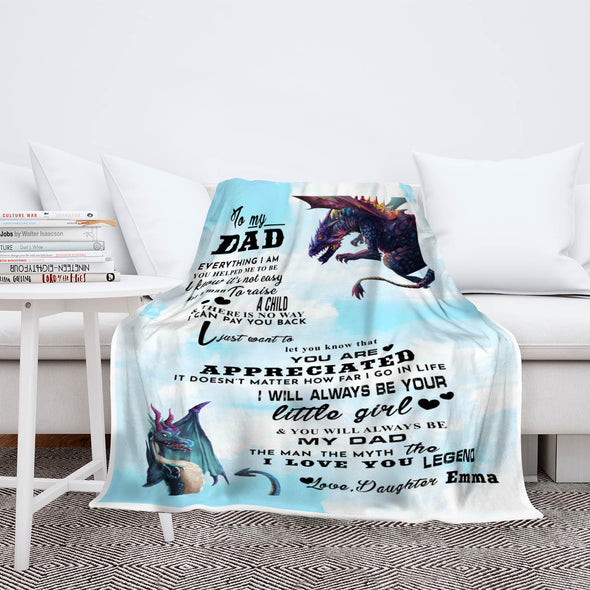 "To My Dad I Love You Legend"- Personalized Blanket