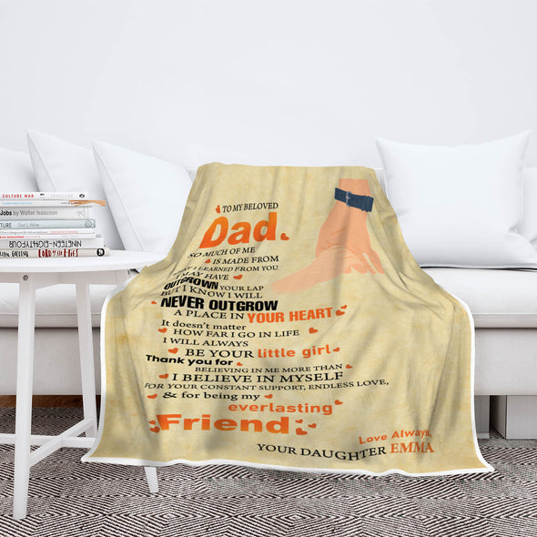 "To My Dad Beloved What I Learned From You"- Personalized Blanket