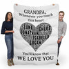 We Love You Grandpa, Personalized Blanket With Grand kids Names