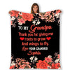 Thank You For Giving Me Roots To Grow Custom Blanket For Grandparents With Kids Names