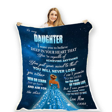 "To My Princess Daughter" Customized Blanket