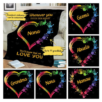 Whenever You Touch This Heart™ Blanket For Nana/Grandma/Mom