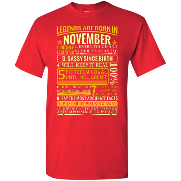 Latest Edition ** Legends Are Born In November** Front Print Shirts & Hoodies