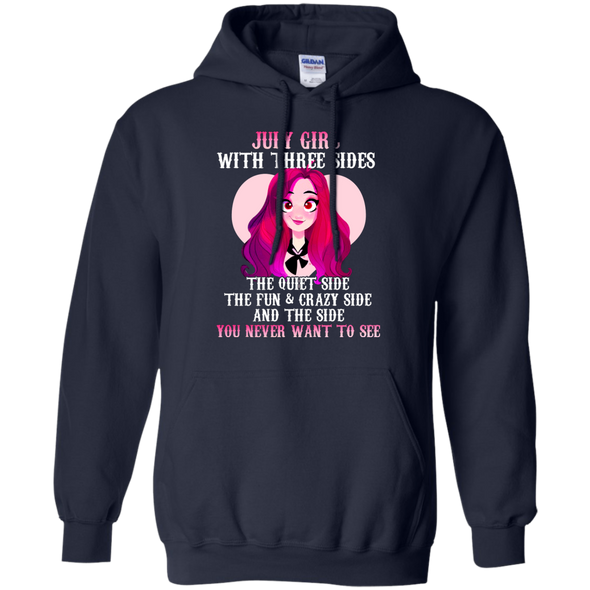 Limited Edition **July Girl With Three Sides Front Print** Shirts & Hoodies