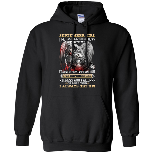 Skull Print **September Born Girl Always Get Up** Shirts & Hoodies