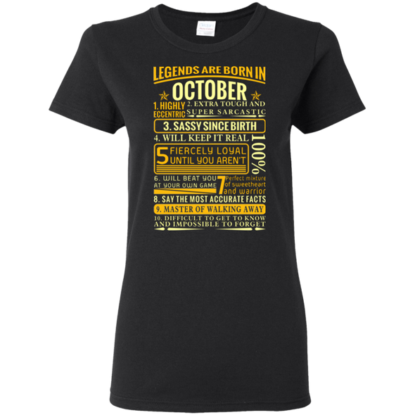 Latest Edition ** Legends Are Born In October** Front Print Shirts & Hoodies