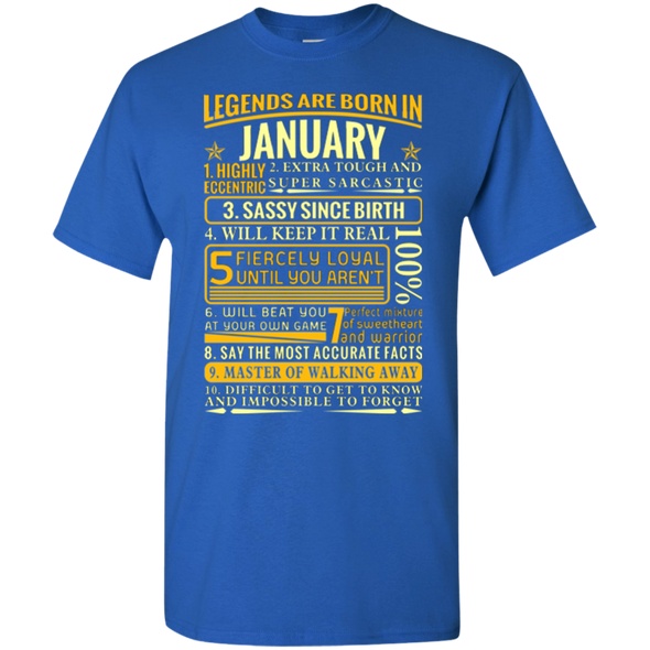 Latest Edition ** Legends Are Born In January** Front Print Shirts & Hoodies