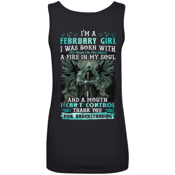 New Edition **February Girl Fire In A Soul Back Print** Shirts & Hoodies
