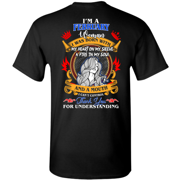 Limited Edition **Woman Born In February Multi Color Back Print** Shirt & Hoodies