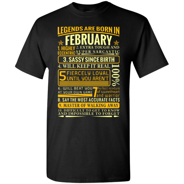 Latest Edition ** Legends Are Born In February** Front Print Shirts & Hoodies
