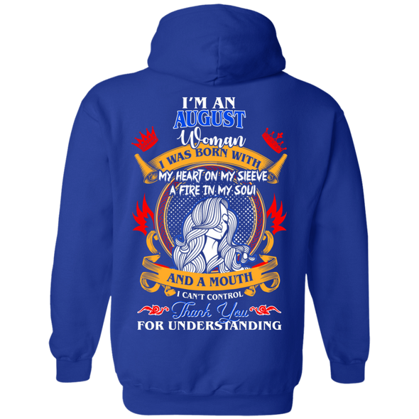 Limited Edition **Woman Born In August Multi Color Back Print** Shirt & Hoodies